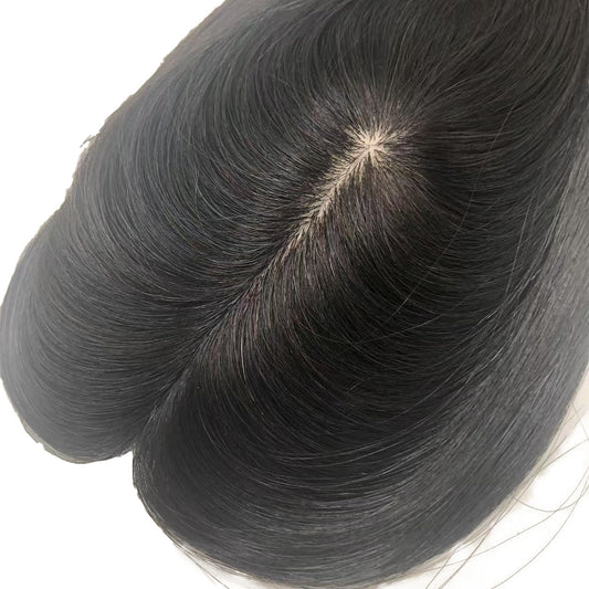 HB Series: Natural Straight Remy Hair Topper: Seamless Fit and Natural-Looking Elegance -TAX FREE