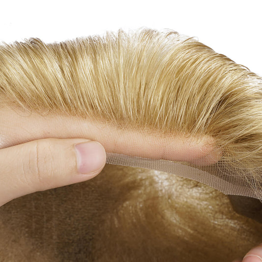 Full Lace Men’s Hair System Toupee with European Remy Hair -TAX FREE